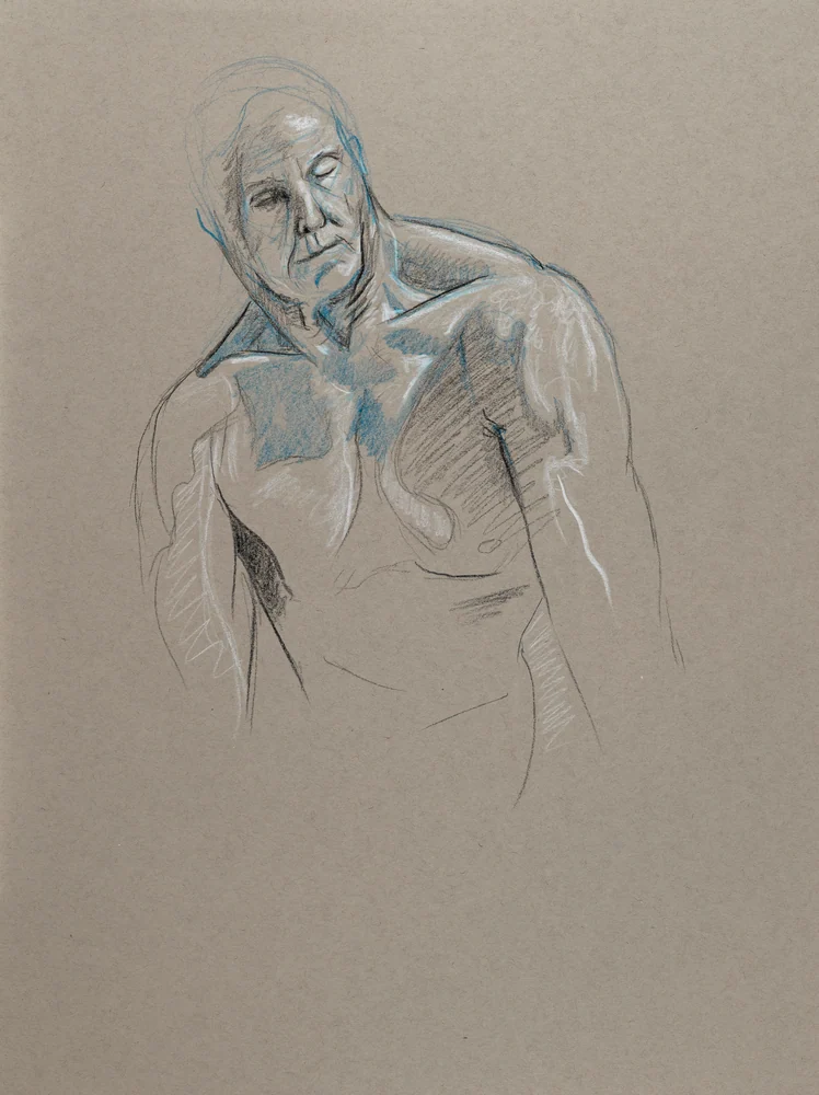 Seated figure, front view by Riley Adamson