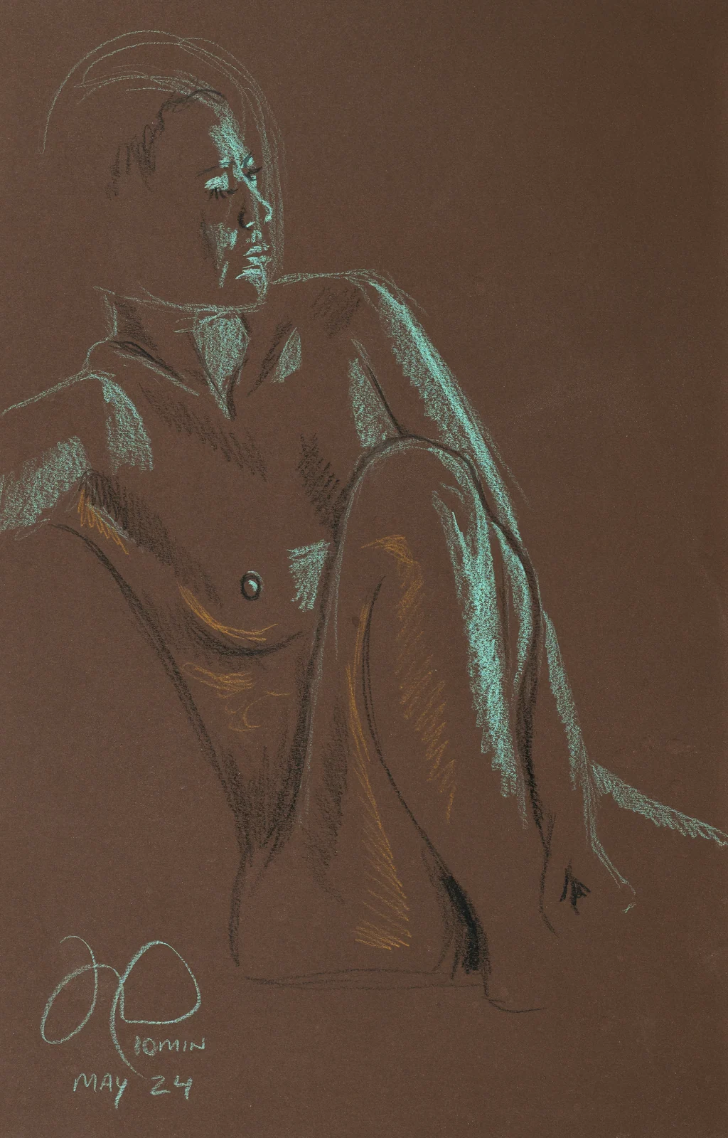 Seated figure, front view by Riley Adamson