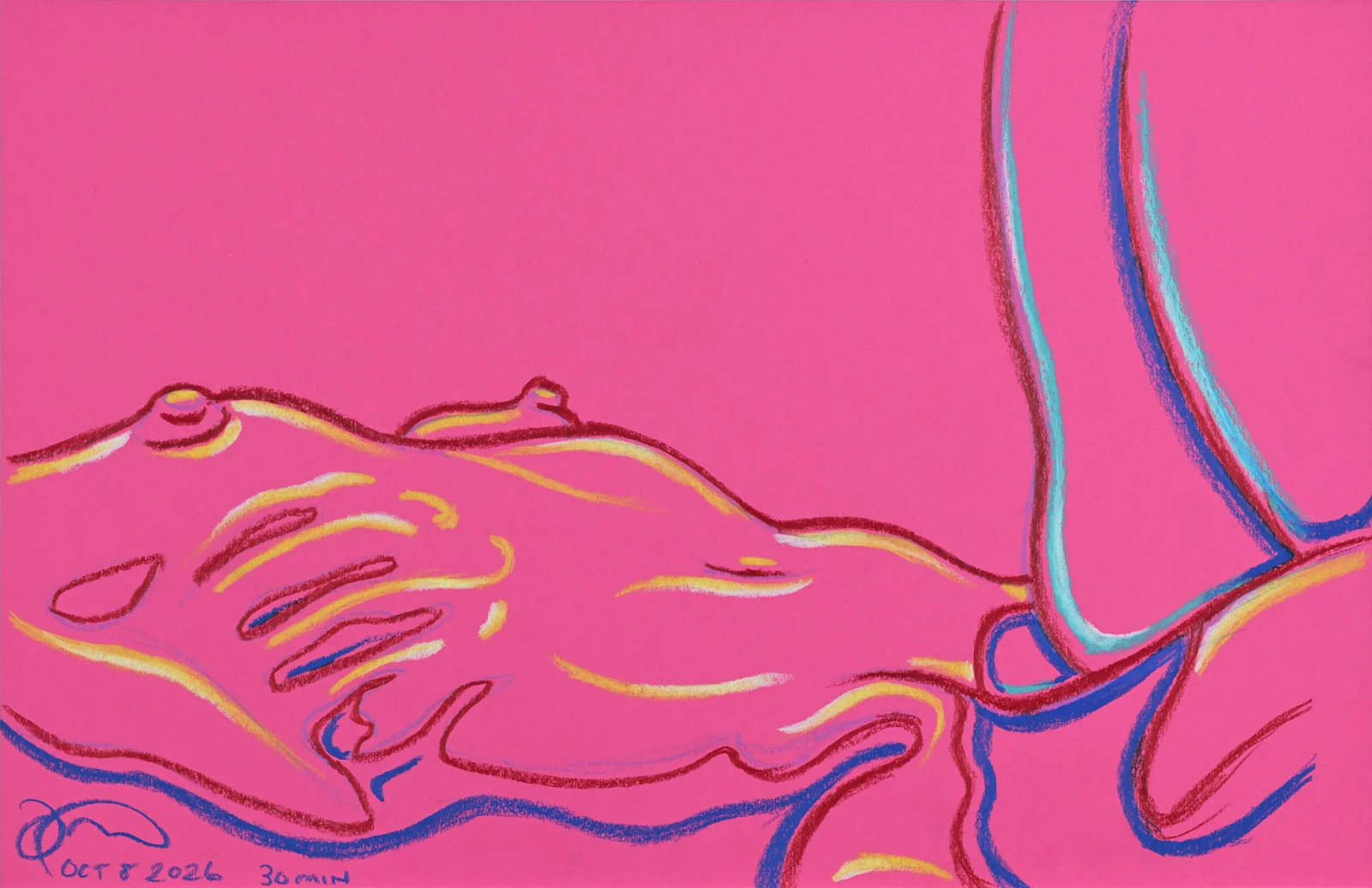 Figure drawing, side view by Riley Adamson