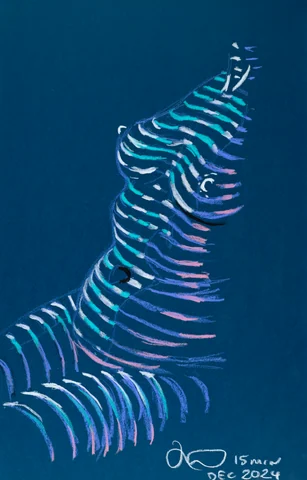 Seated figure, back view