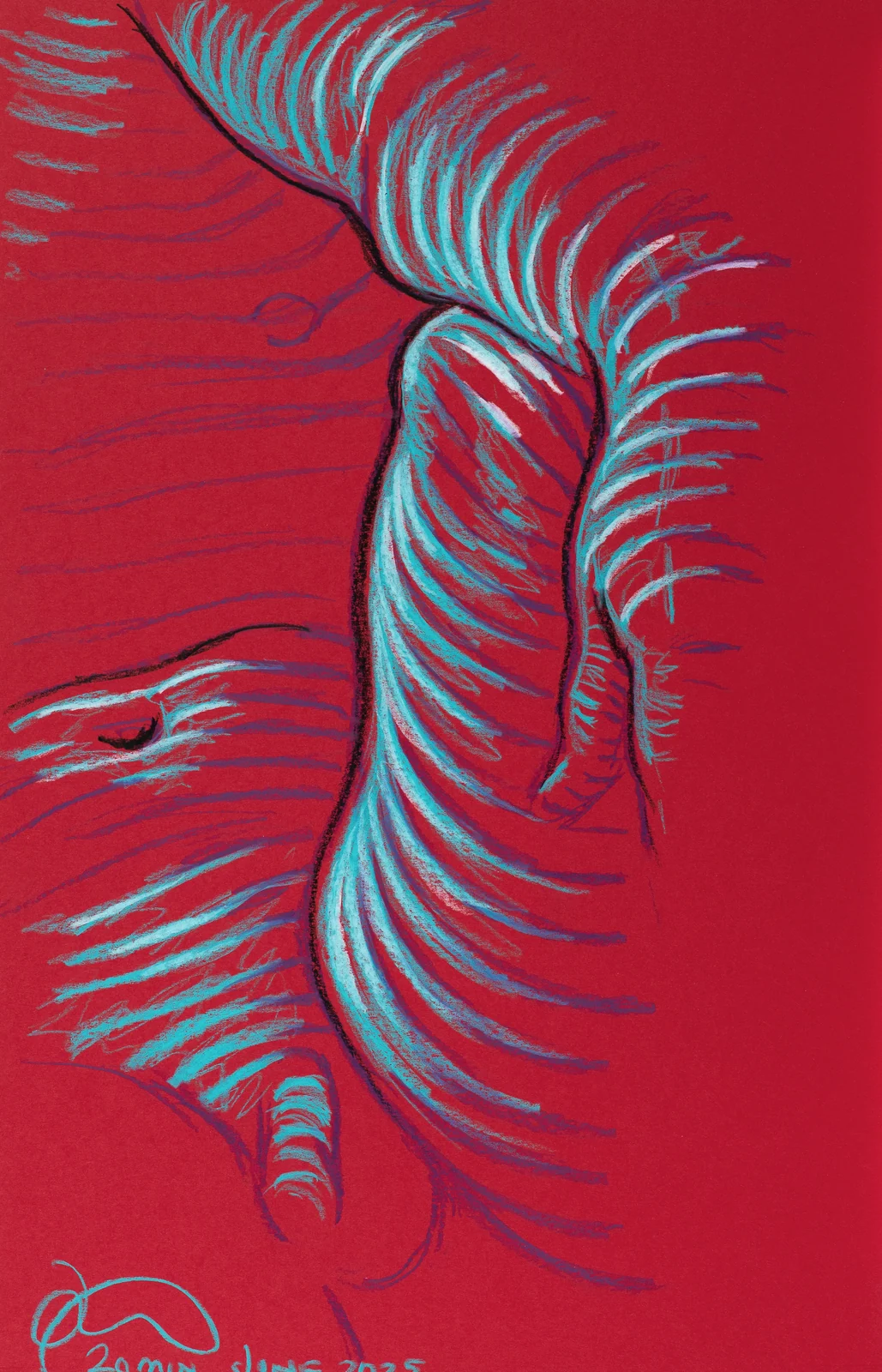 Seated figure, front view by Riley Adamson