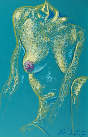 Seated figure, front view by Riley Adamson