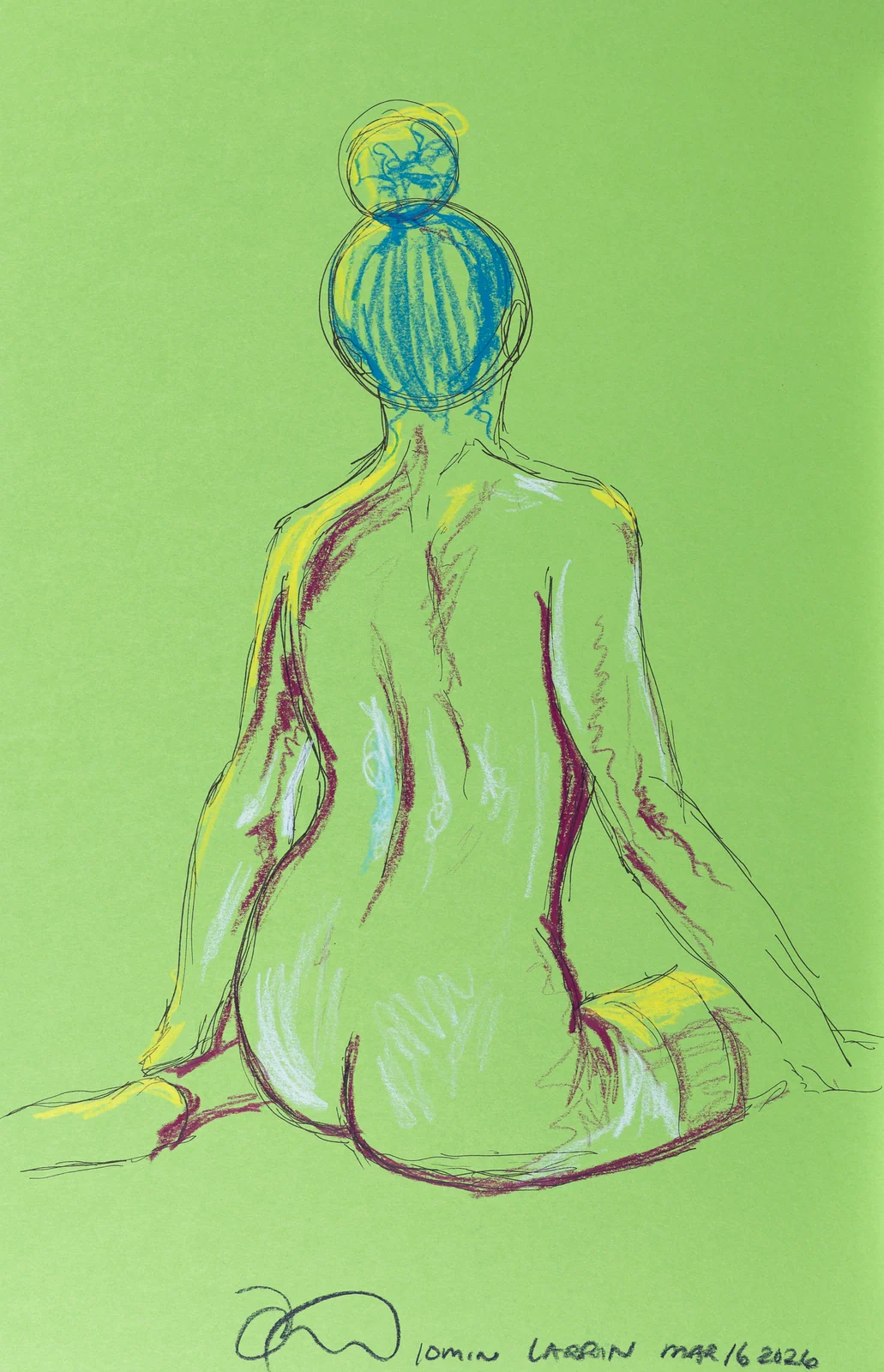 Seated figure, back view by Riley Adamson