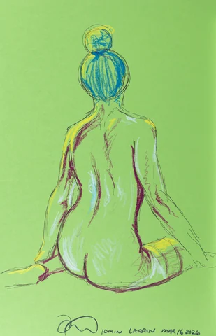 Seated figure, back view by Riley Adamson