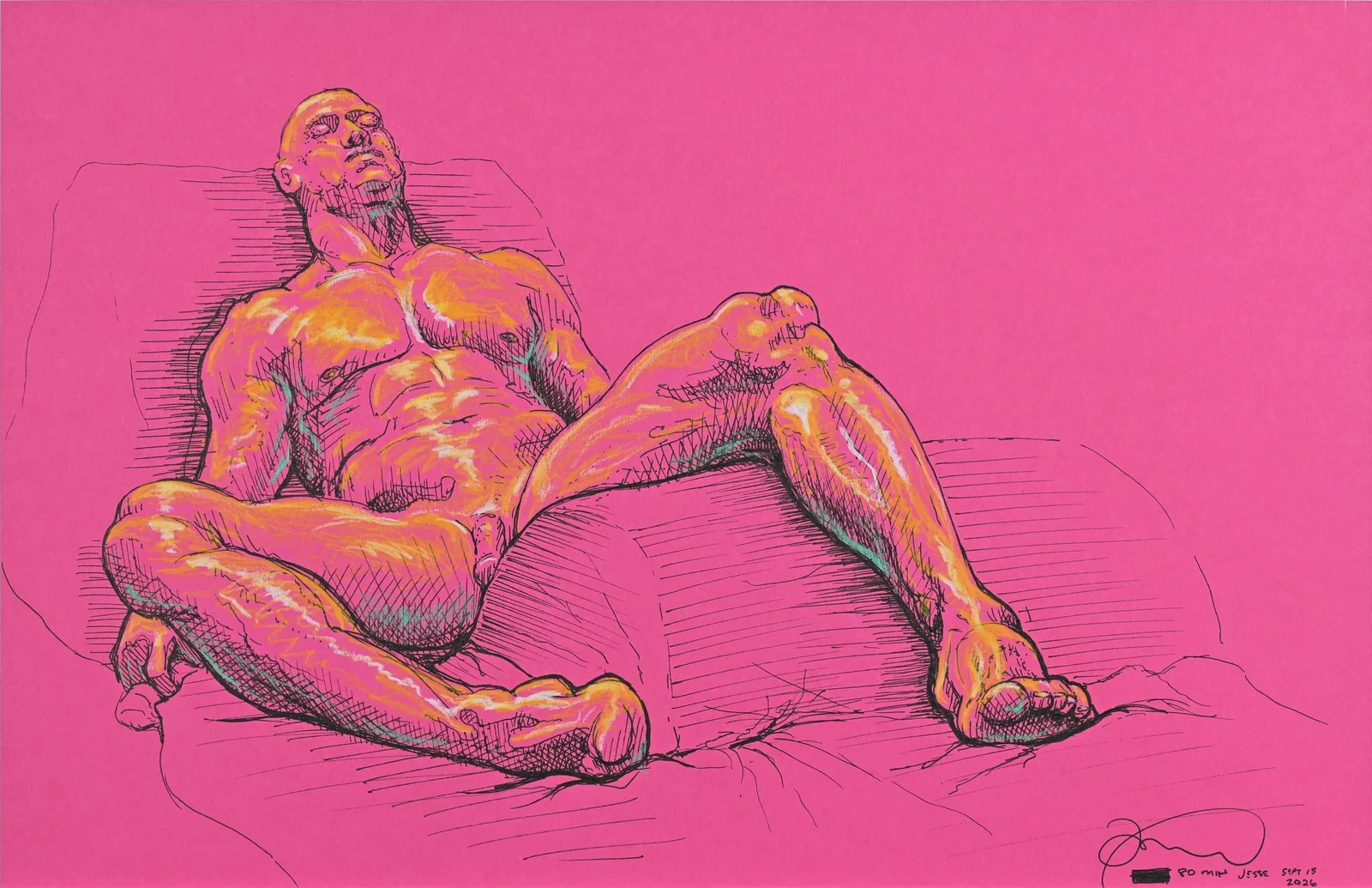 Lying-supine figure, front view by Riley Adamson