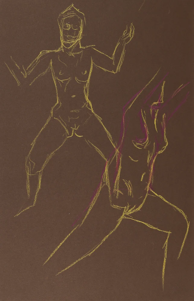 Gesture sheet, 2 poses by Riley Adamson