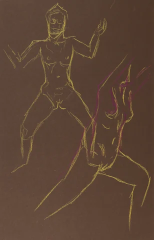 Gesture sheet, 2 poses by Riley Adamson