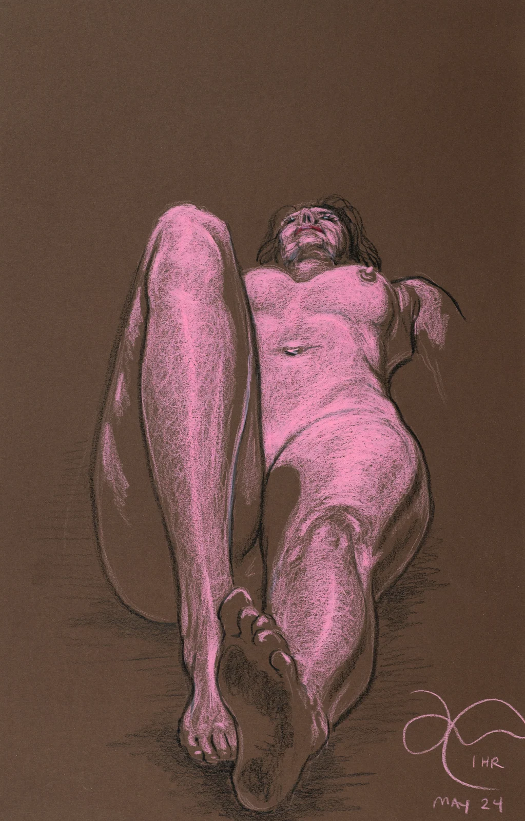 Lying-supine figure, from-below view by Riley Adamson