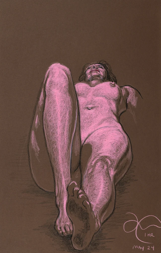 Lying-supine figure, from-below view by Riley Adamson