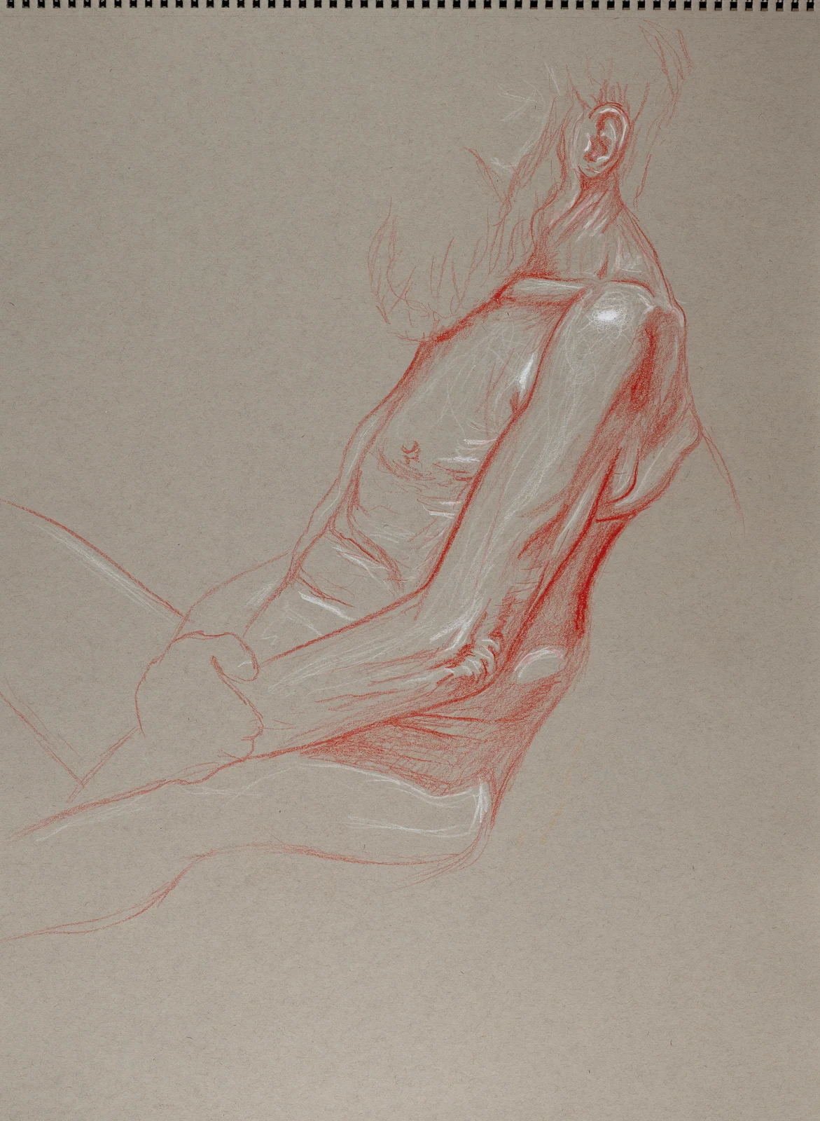 Seated figure, side view by Riley Adamson