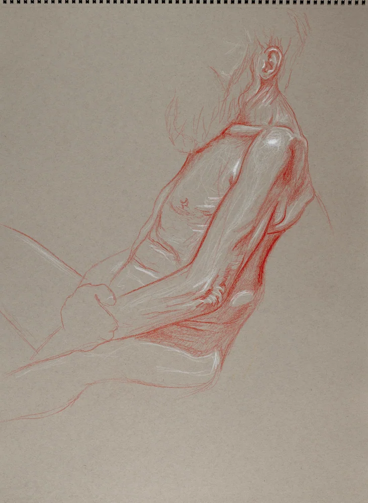 Seated figure, side view by Riley Adamson