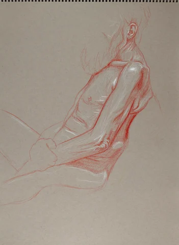 Seated figure, side view by Riley Adamson