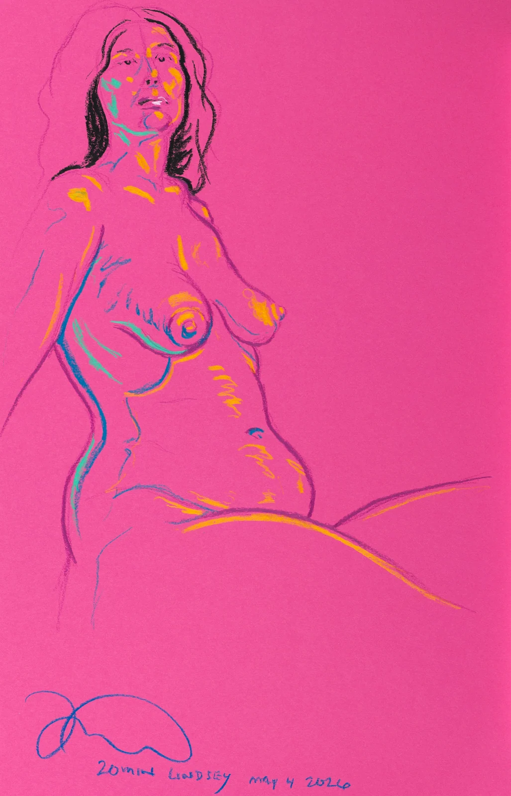 Seated figure, front view by Riley Adamson