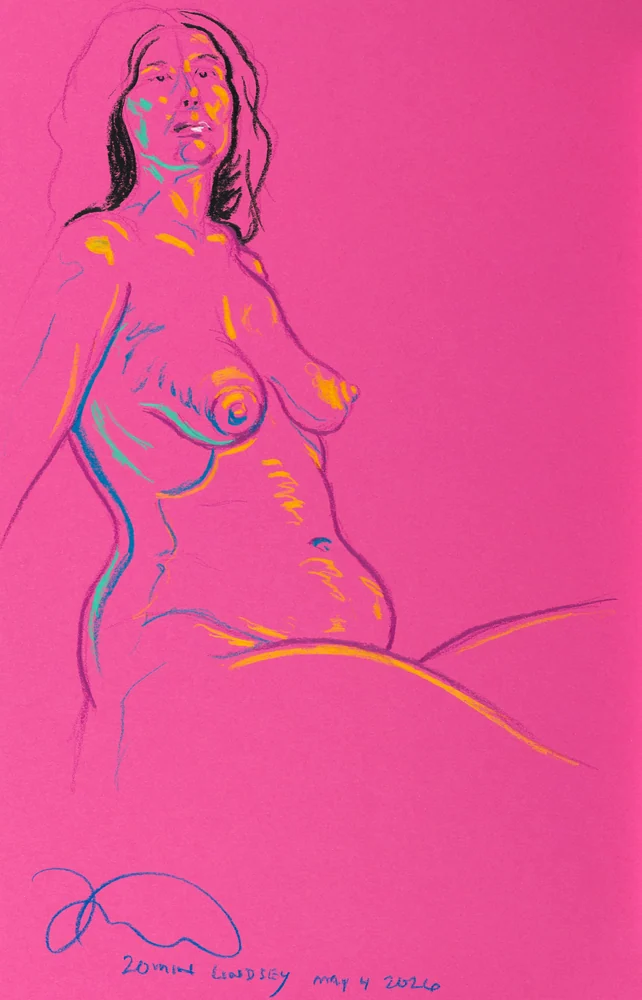 Seated figure, front view by Riley Adamson