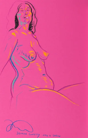 Seated figure, front view by Riley Adamson