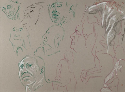 Gesture sheet, 12 poses