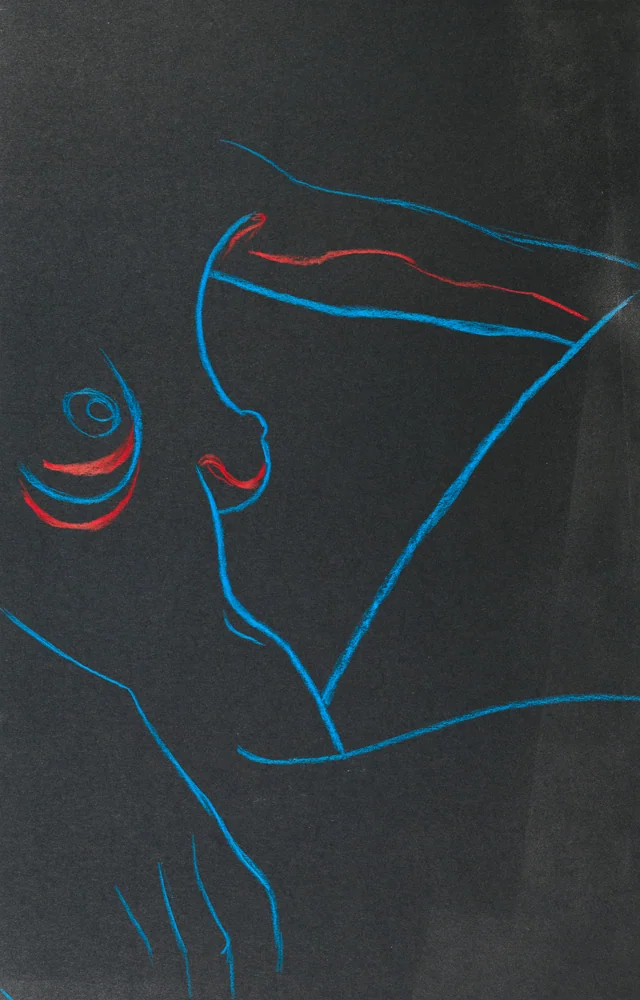 Figure drawing, side view by Riley Adamson