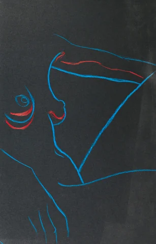 Figure drawing, side view by Riley Adamson