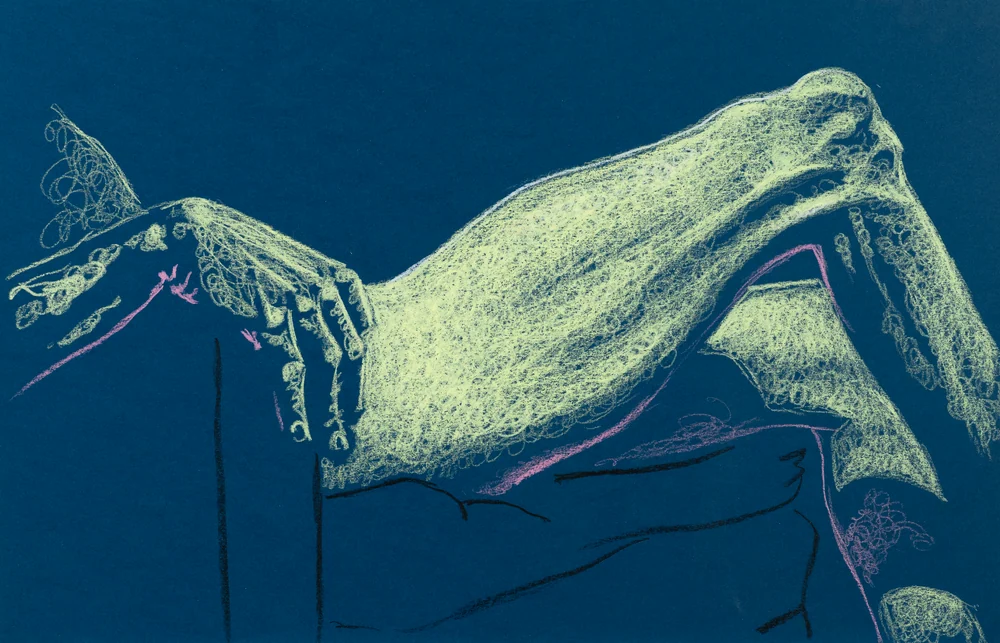 Seated figure, side view by Riley Adamson