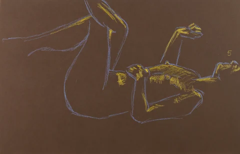 Figure drawing, side view by Riley Adamson