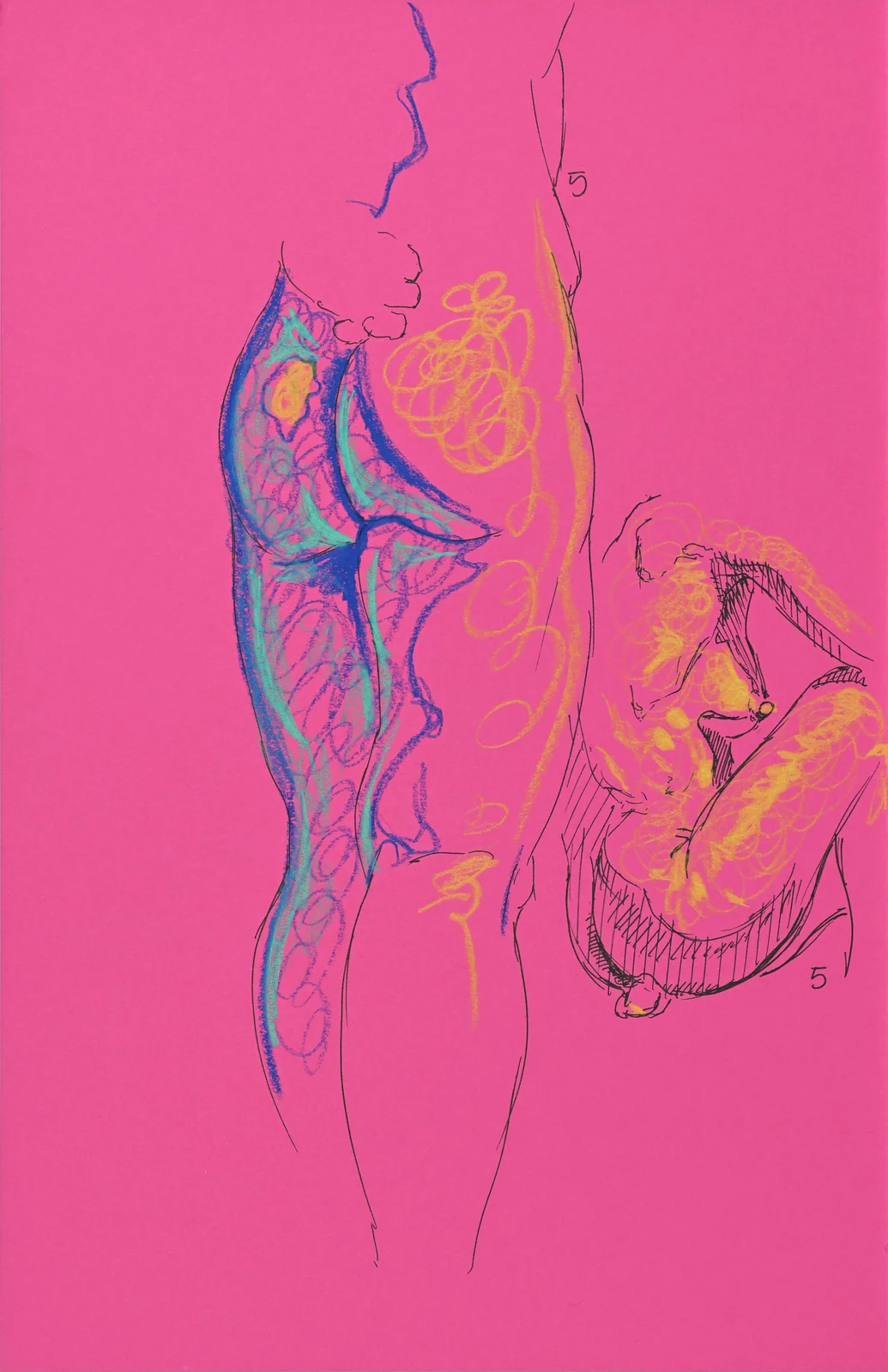 Gesture sheet, 2 poses by Riley Adamson