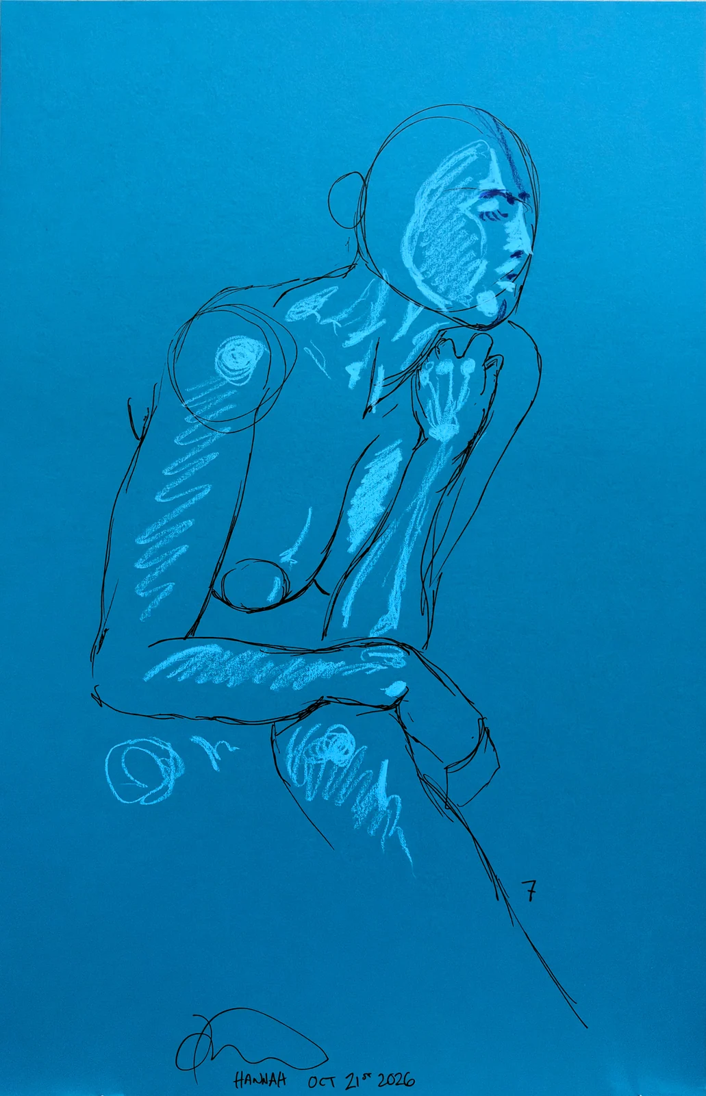 Seated figure, side view by Riley Adamson