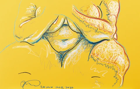 Seated figure, front view by Riley Adamson