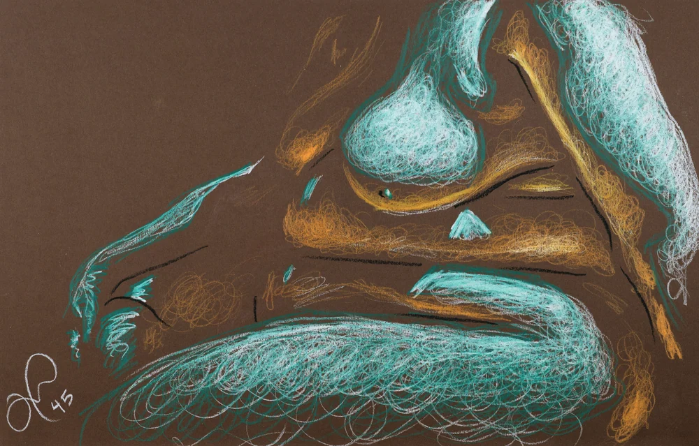 Seated figure, side view by Riley Adamson