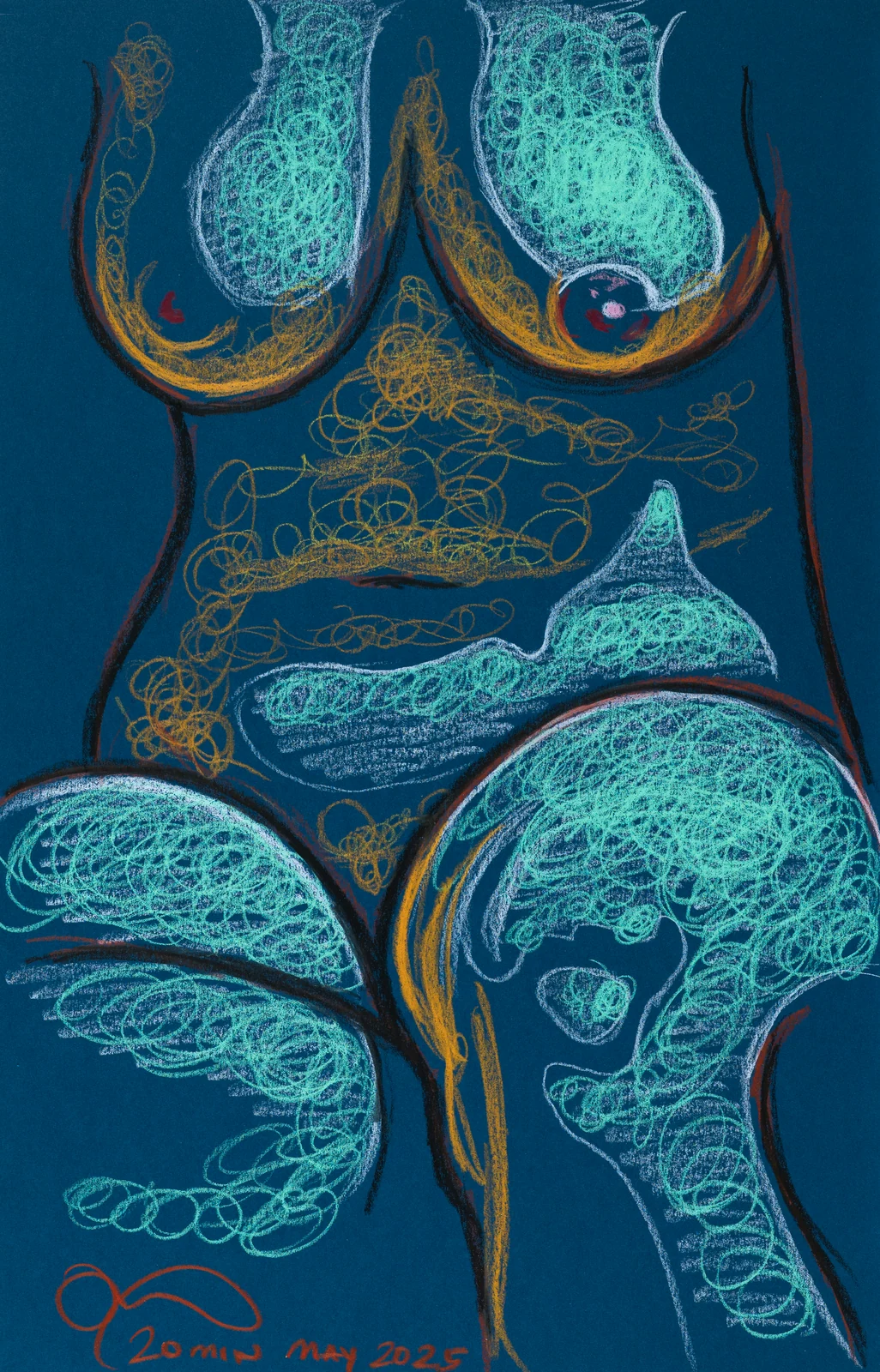 Seated figure, front view by Riley Adamson