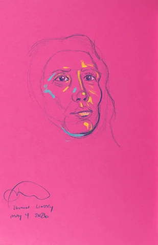 Seated figure, front view by Riley Adamson