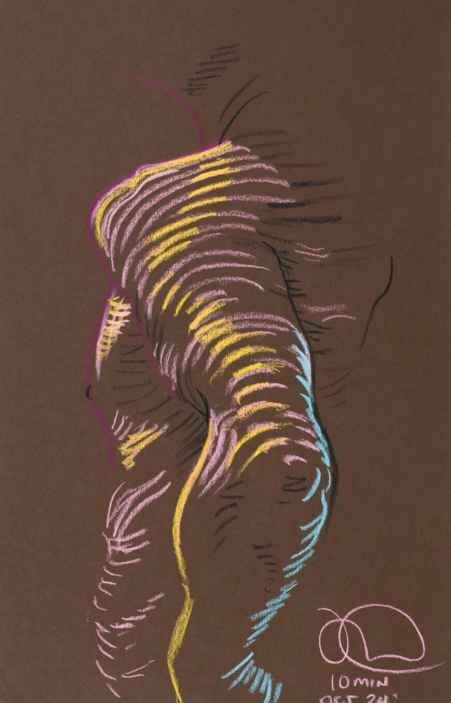 Figure drawing, back view by Riley Adamson