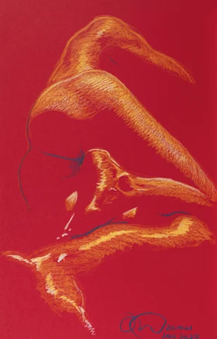 Lying-side figure, from-below view by Riley Adamson