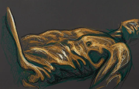 Lying-supine figure, side view by Riley Adamson