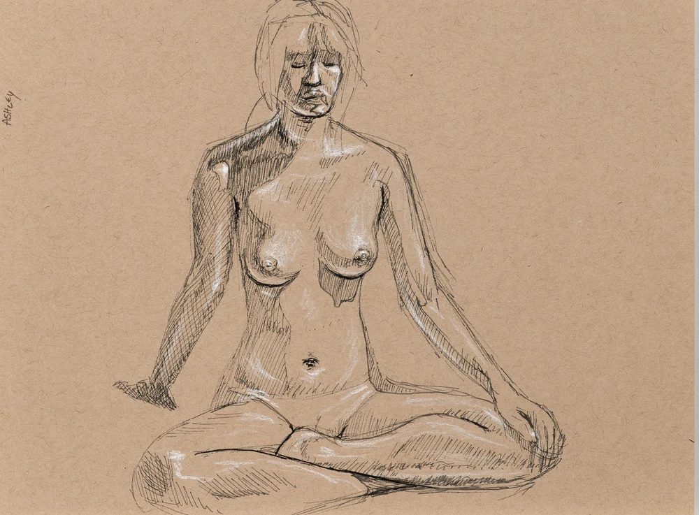 Seated figure, front view by Riley Adamson