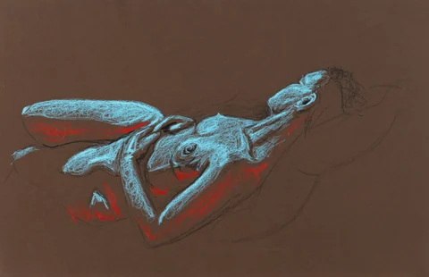 Lying-supine figure, side view by Riley Adamson