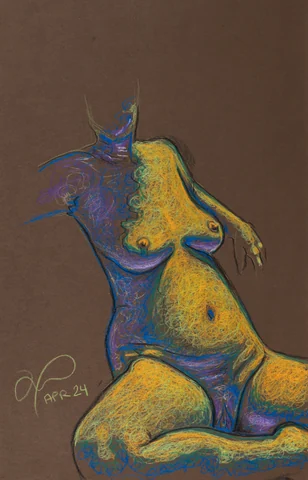 Seated figure, front view