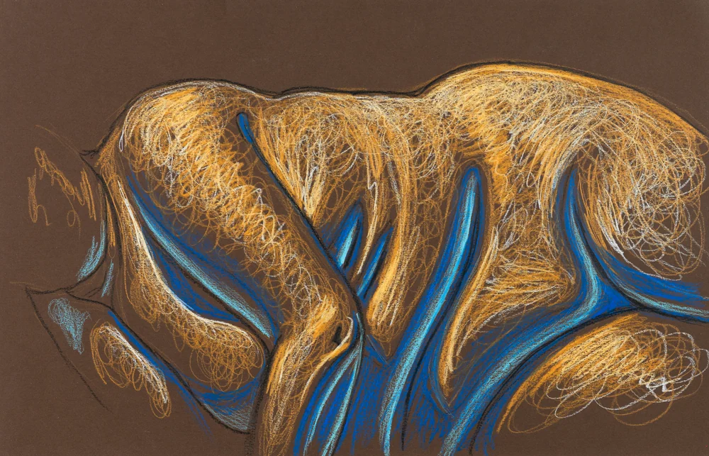 Figure drawing, side view by Riley Adamson