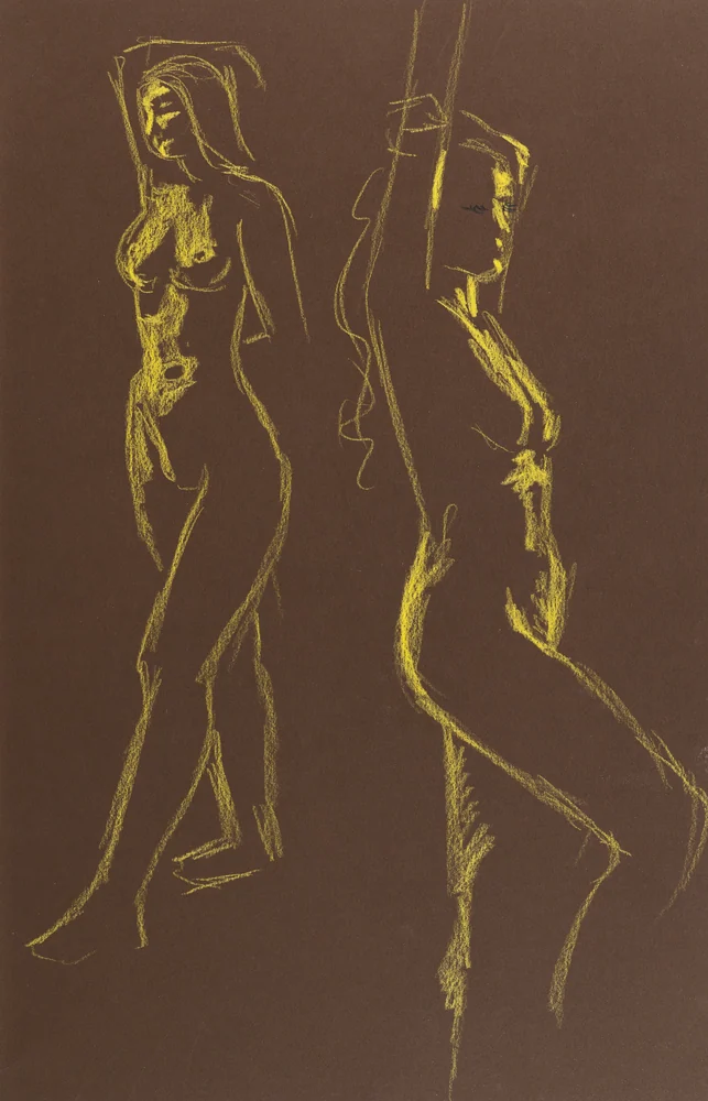 Gesture sheet, 2 poses by Riley Adamson