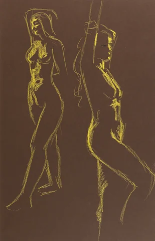 Gesture sheet, 2 poses by Riley Adamson