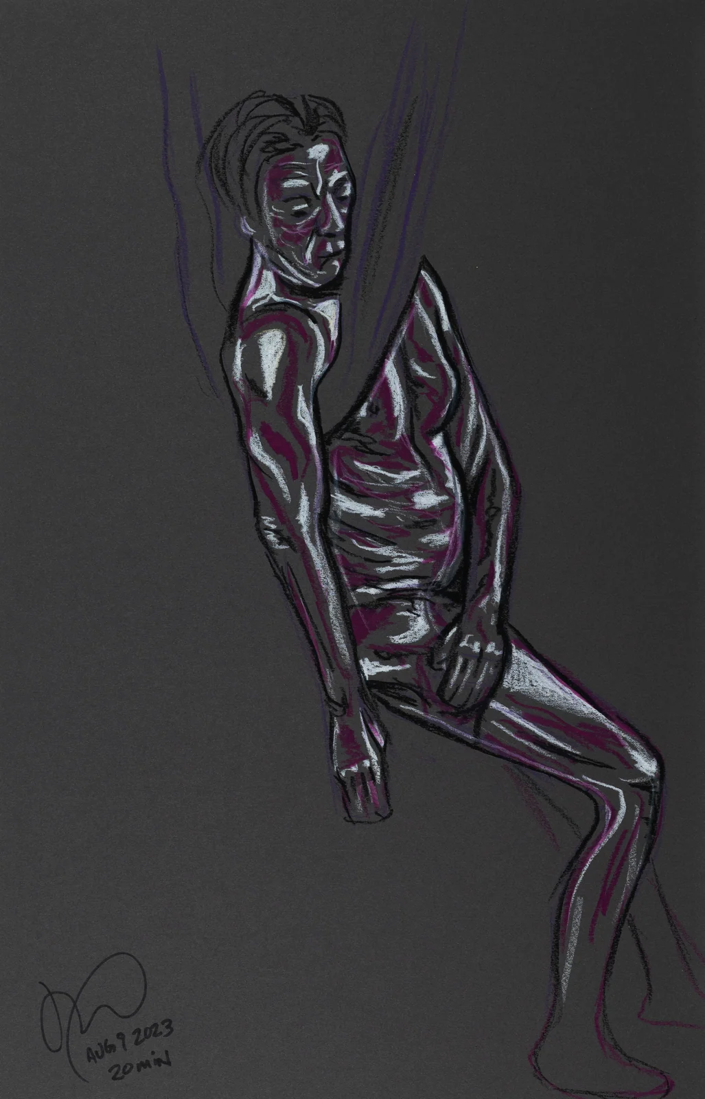 Seated figure, front view by Riley Adamson