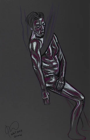Seated figure, front view