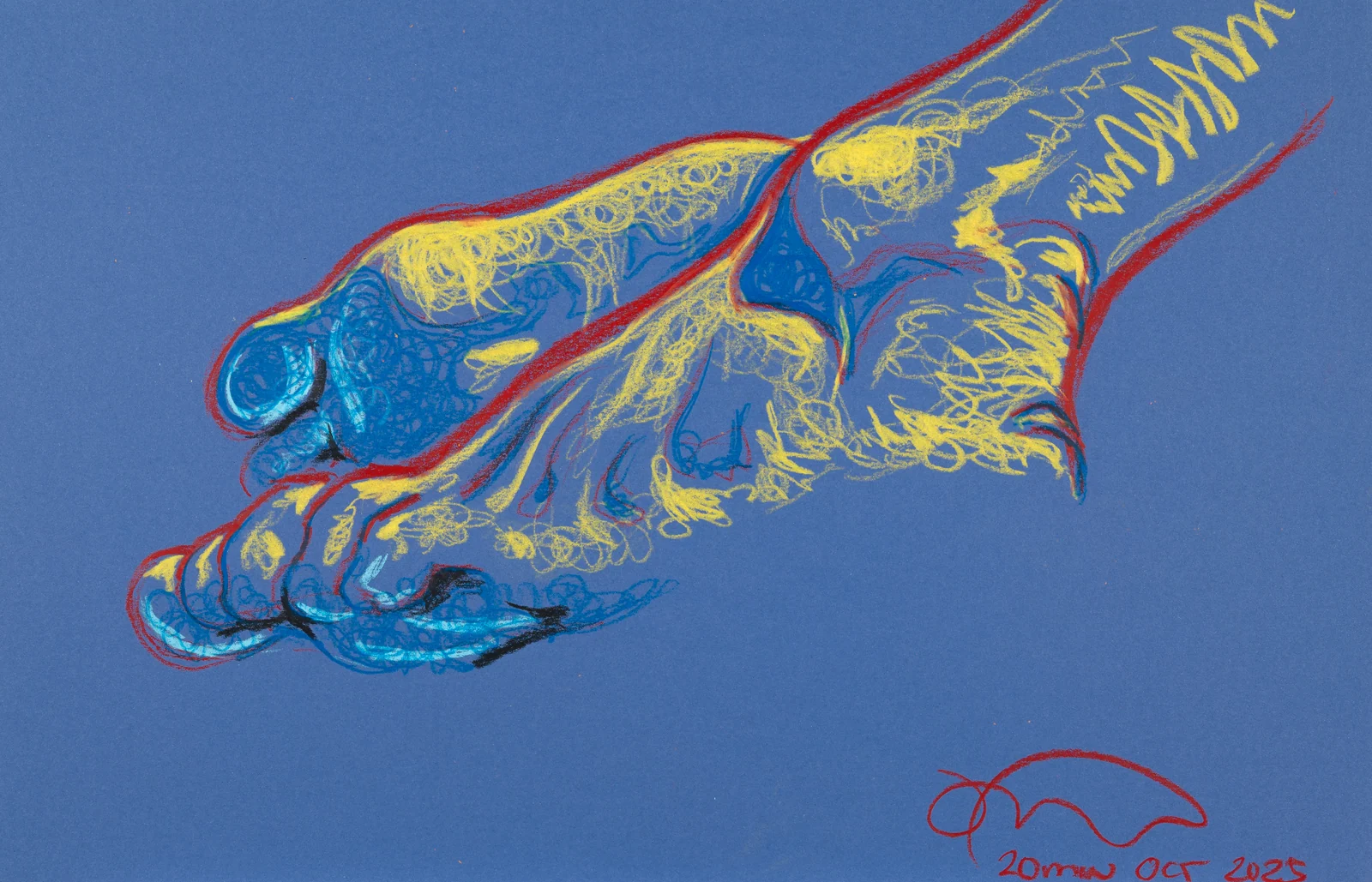 Figure drawing, side view by Riley Adamson