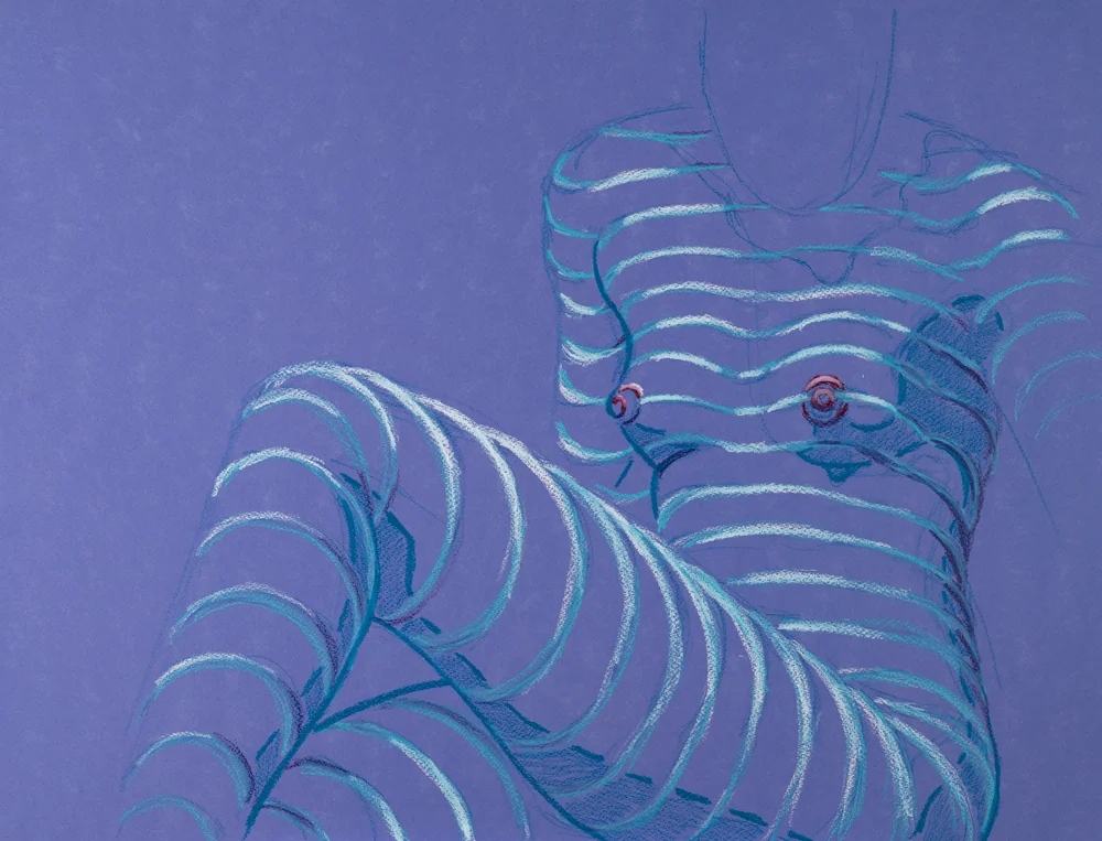 Seated figure, front view by Riley Adamson