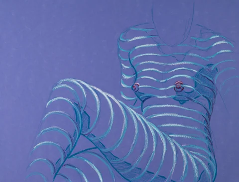 Seated figure, front view by Riley Adamson