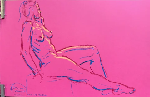 Seated figure, front view by Riley Adamson