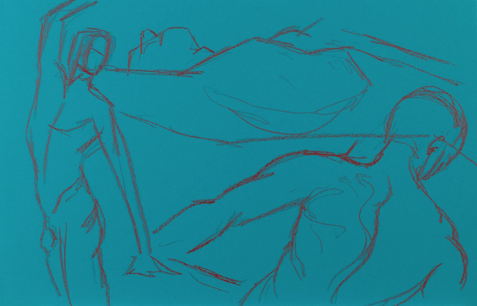 Gesture sheet, 2 poses by Riley Adamson