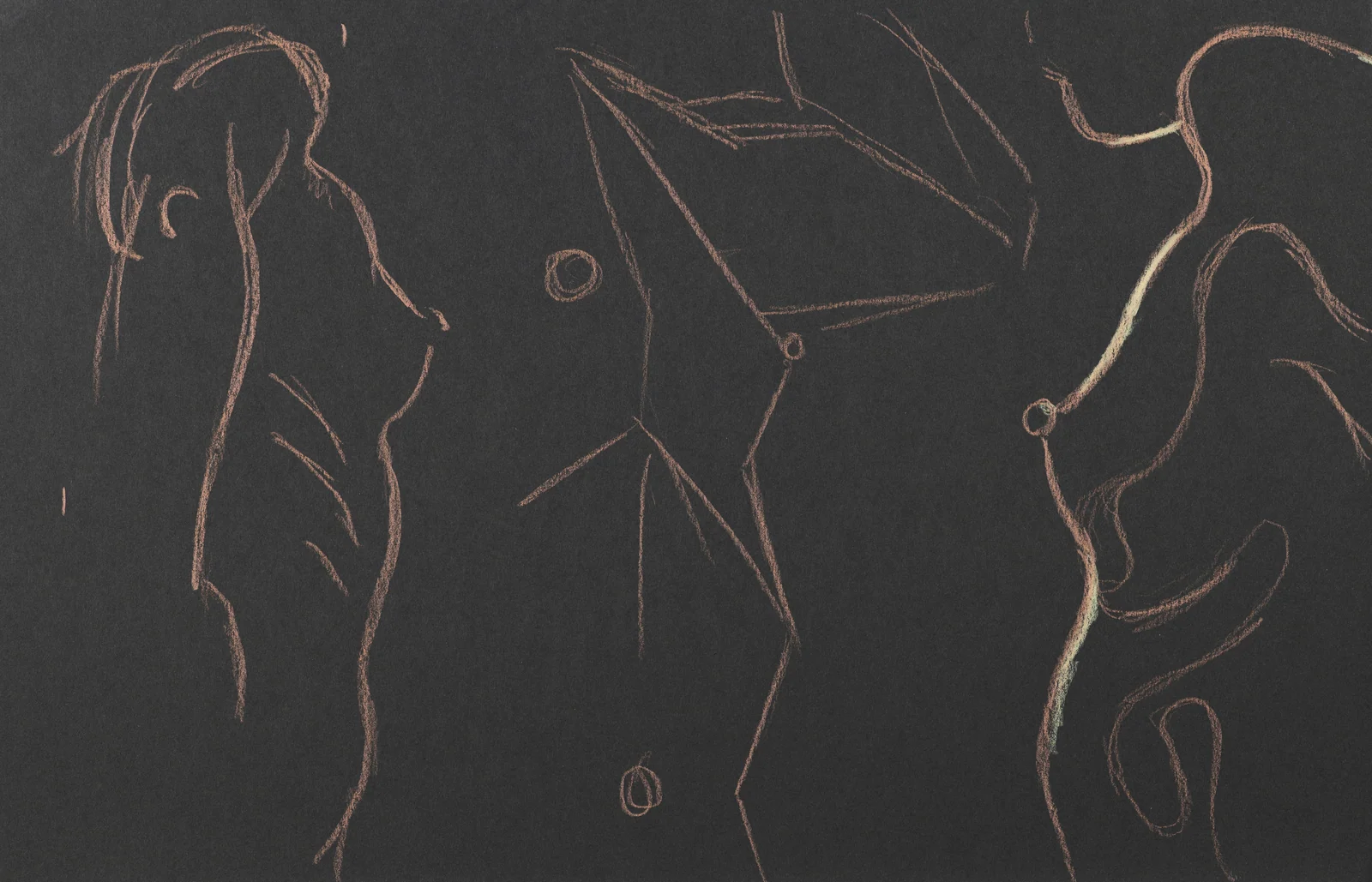 Gesture sheet, 3 poses by Riley Adamson