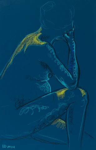 Seated figure, front view by Riley Adamson