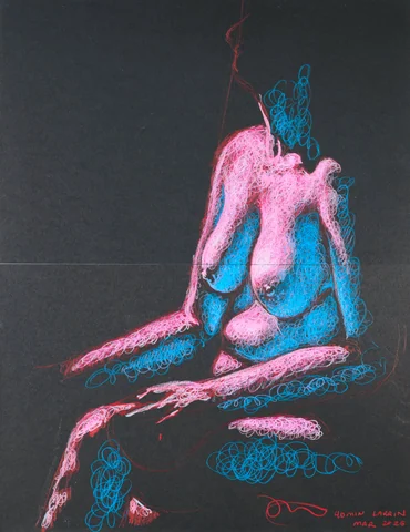 Seated figure, front view by Riley Adamson