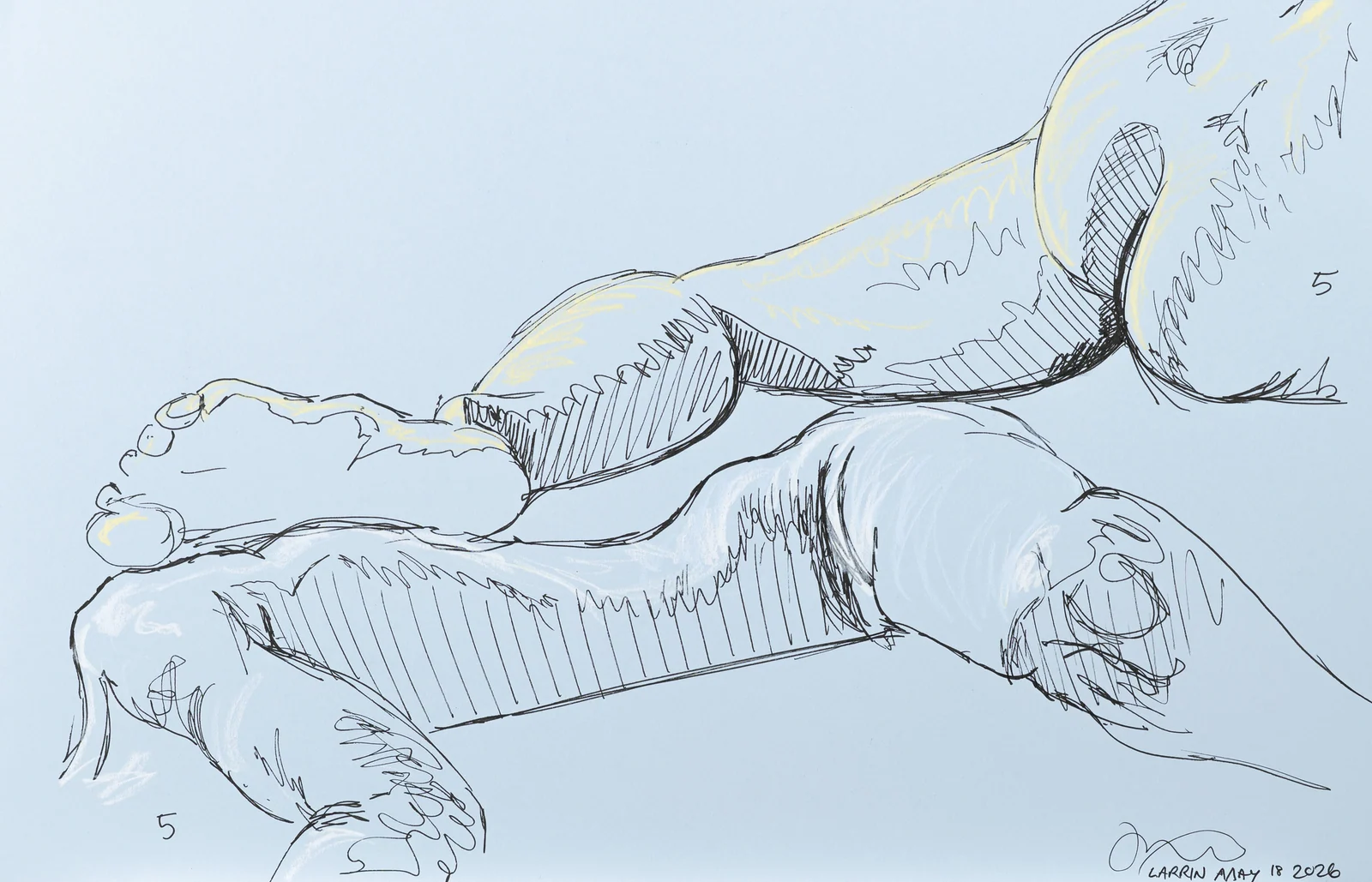 Gesture sheet, 2 poses by Riley Adamson